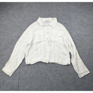 Paradise Linen Jacket Womens Large Lightweight Coastal Italy Layering Capsule